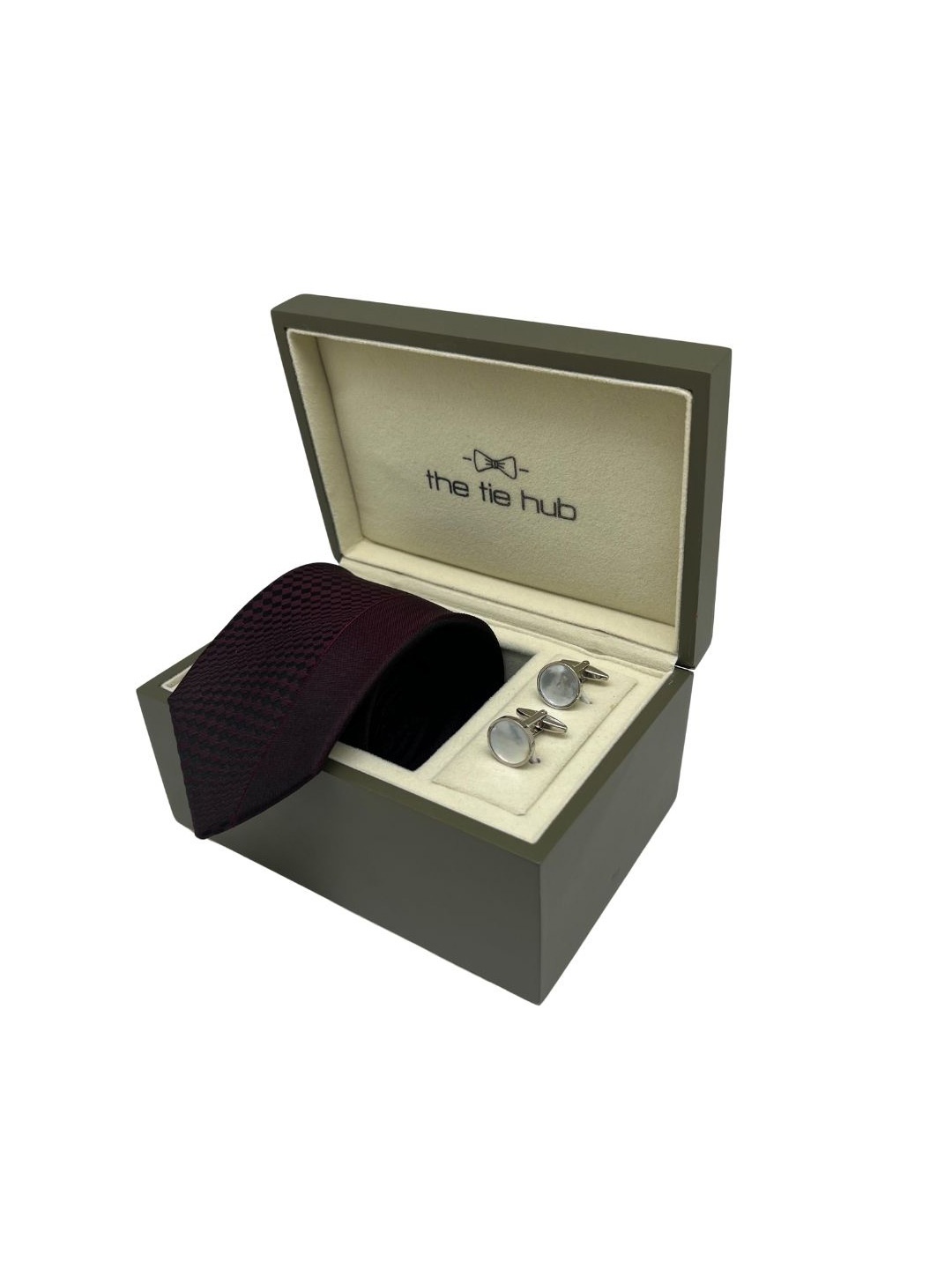 

The Tie Hub Men Accessory Gift Set of, Burgundy