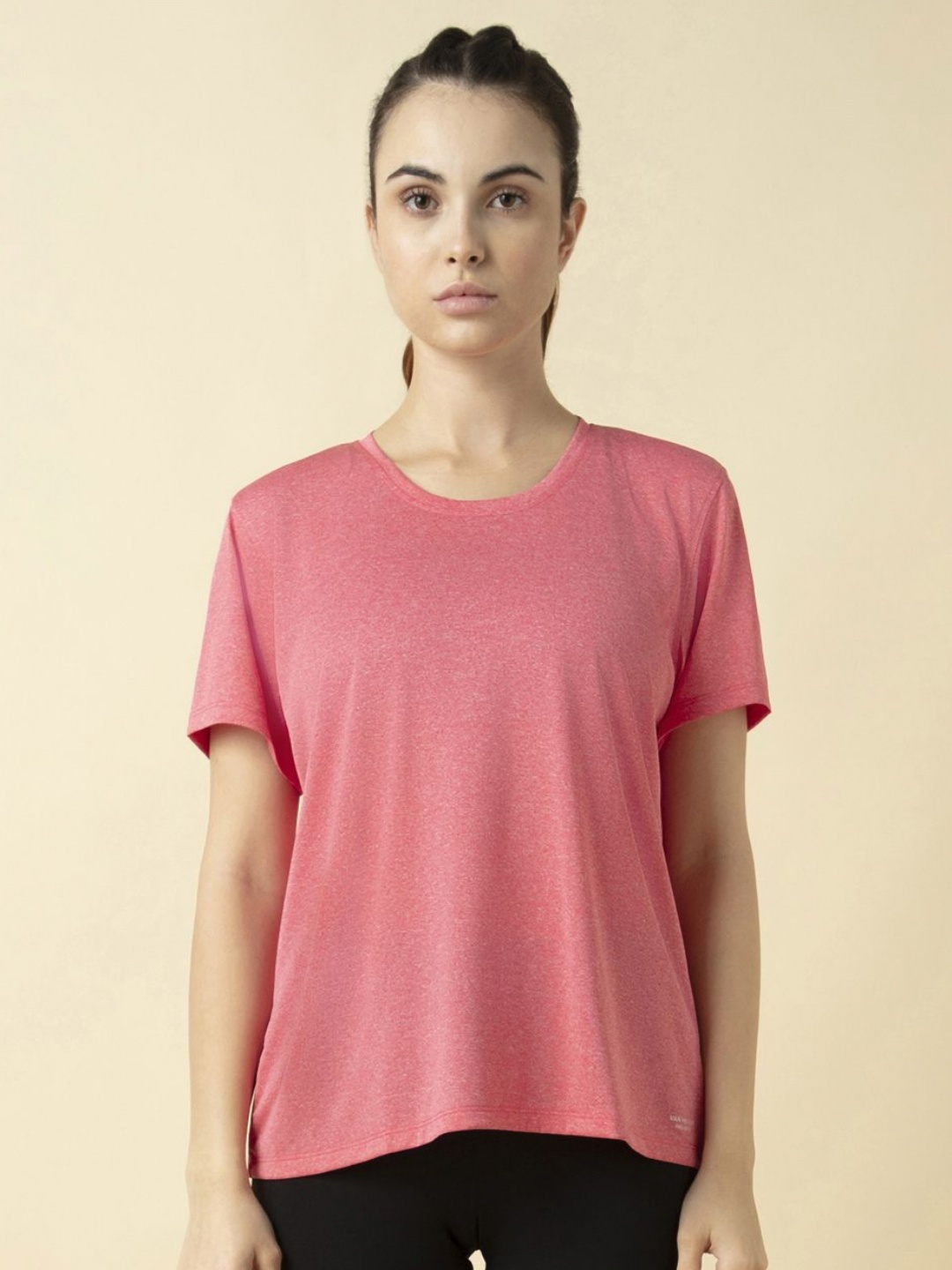 

Van Heusen Women Solid Round Neck Relaxed Fit T-shirt, Pink