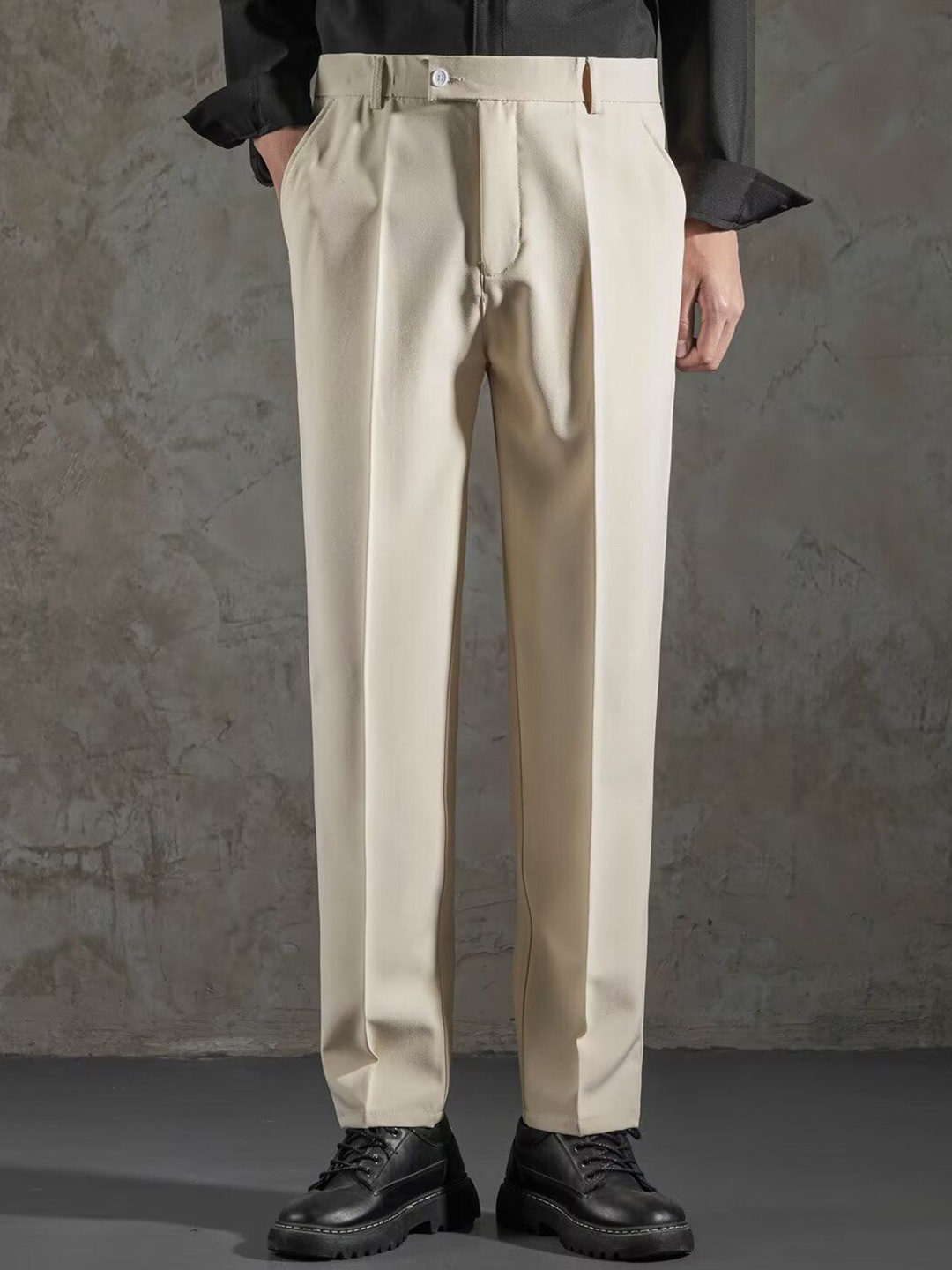 

StyleCast x Revolte Men Easy Wash Pleated Formal Trousers, Khaki