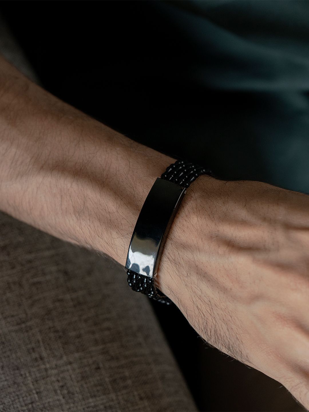 

SWASHAA Men Stainless Steel Wraparound Bracelet, Black
