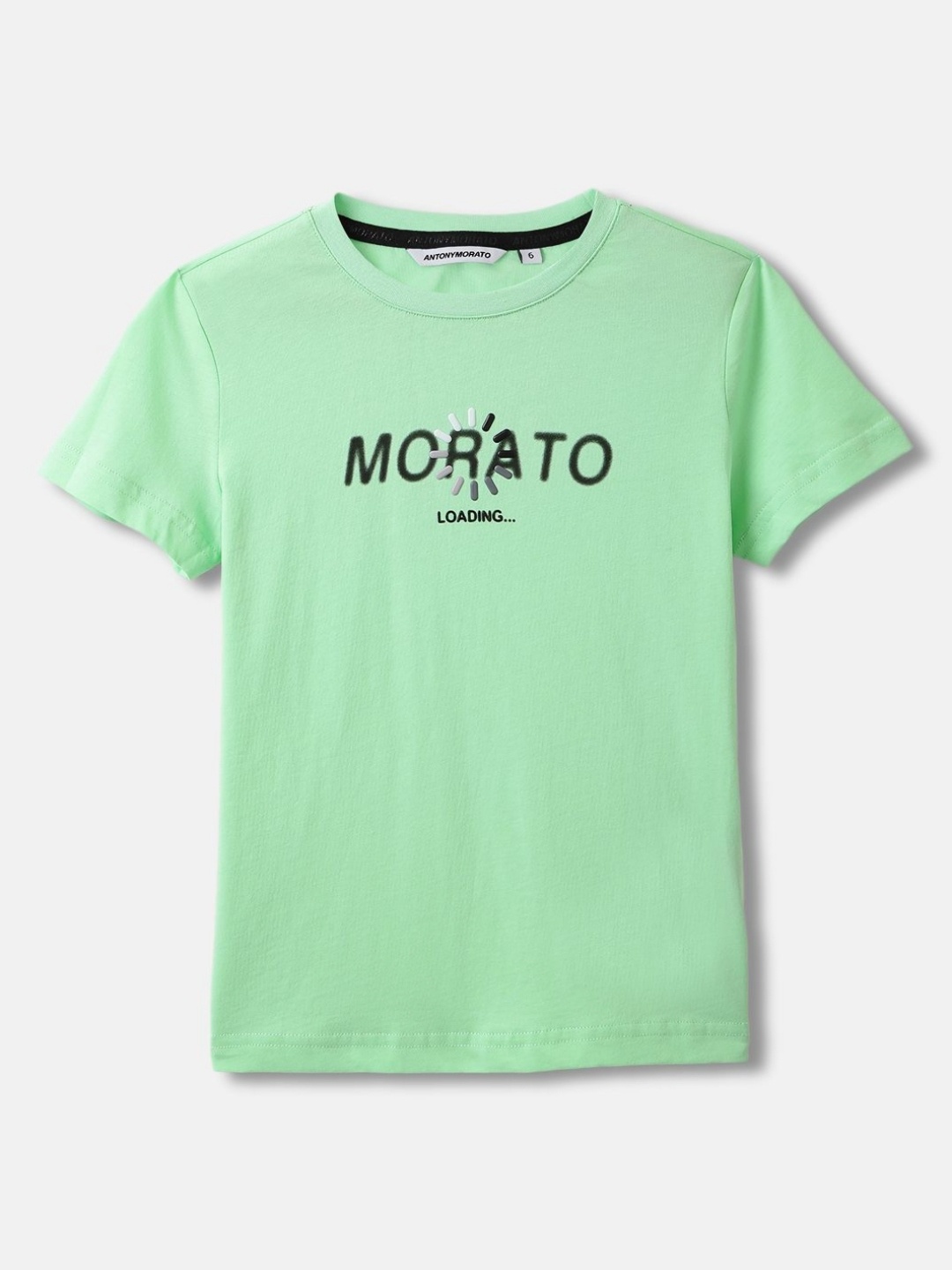 

Antony Morato Boys Typography Printed Round Neck Cotton T-shirt, Green