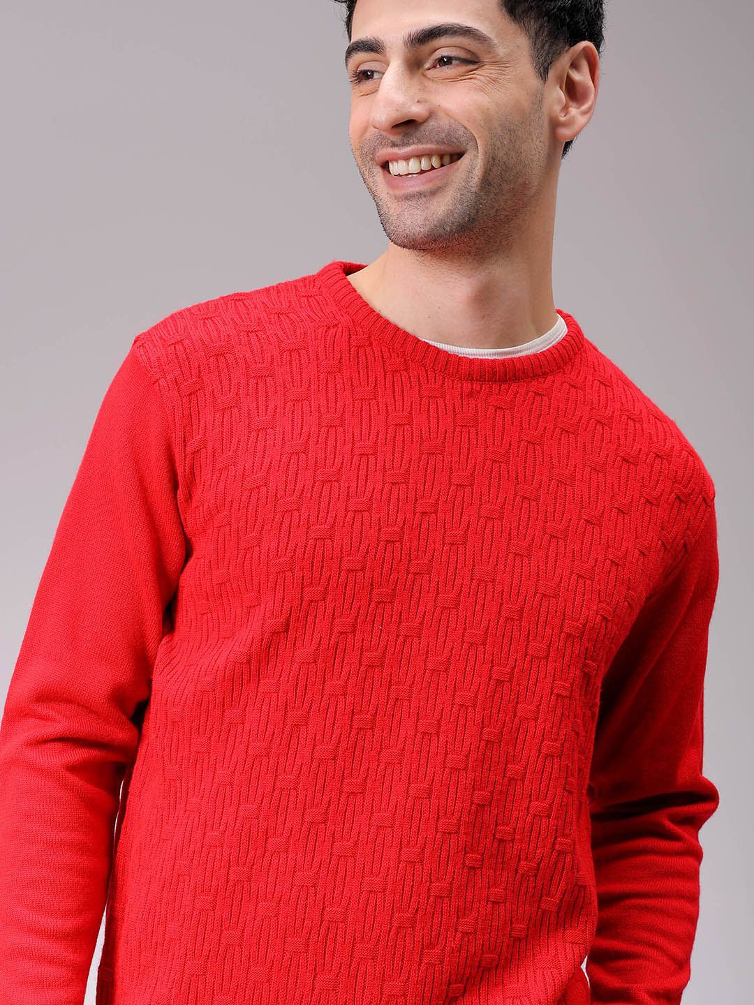 

The Indian Garage Co Men Round Neck Pullover, Red