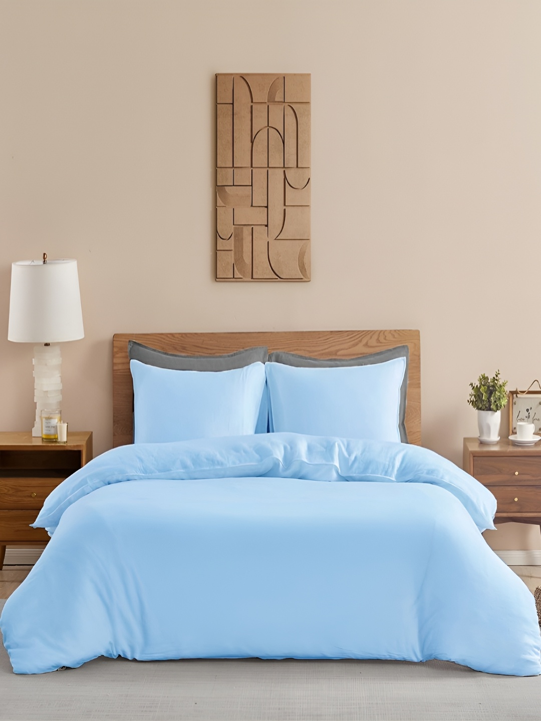 

HOMEMONDE Blue 210 TC Cotton Queen Duvet Cover
