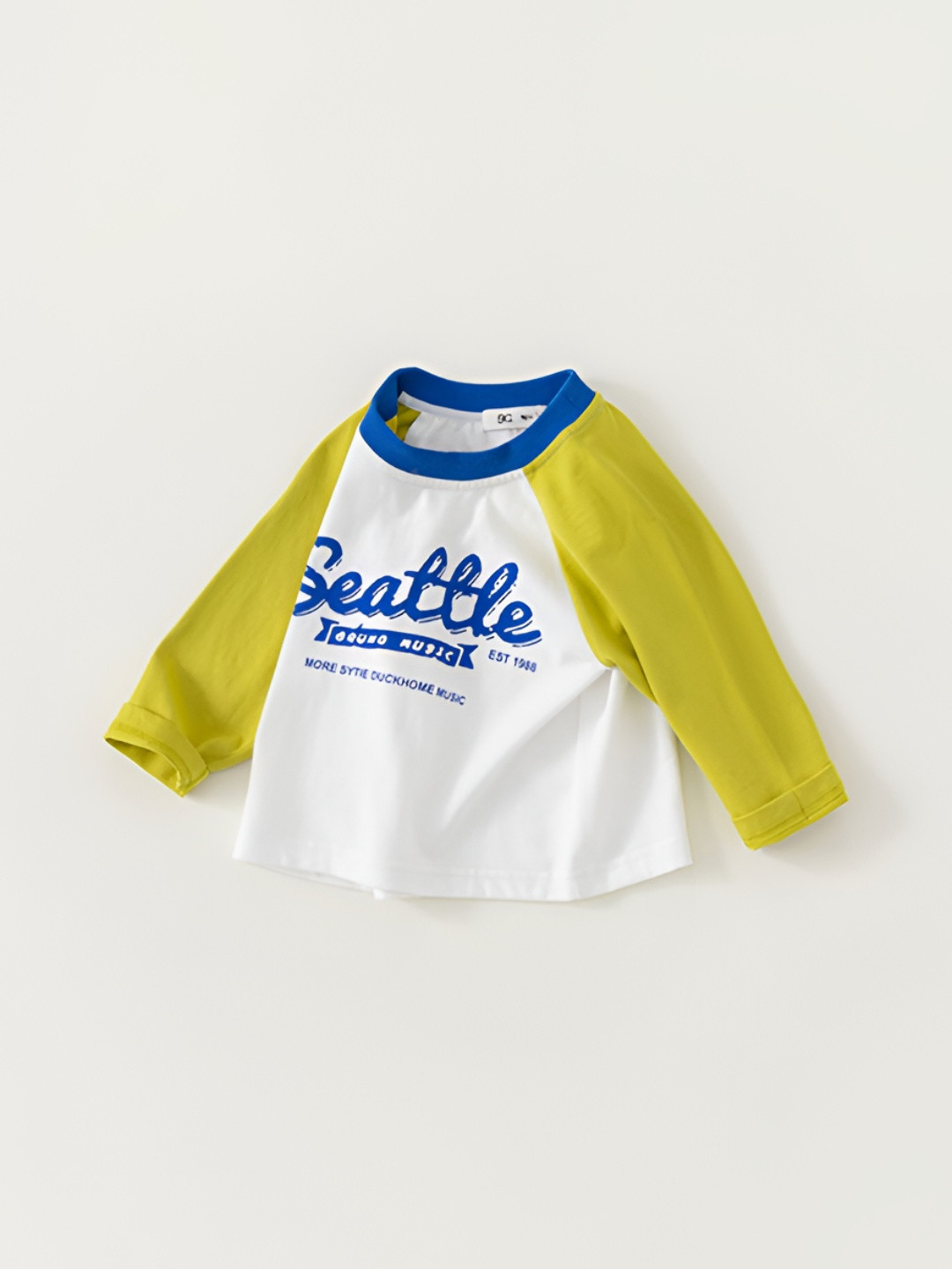 

LULU & SKY Boys Typography Printed Round Neck Cotton T-shirt, Yellow