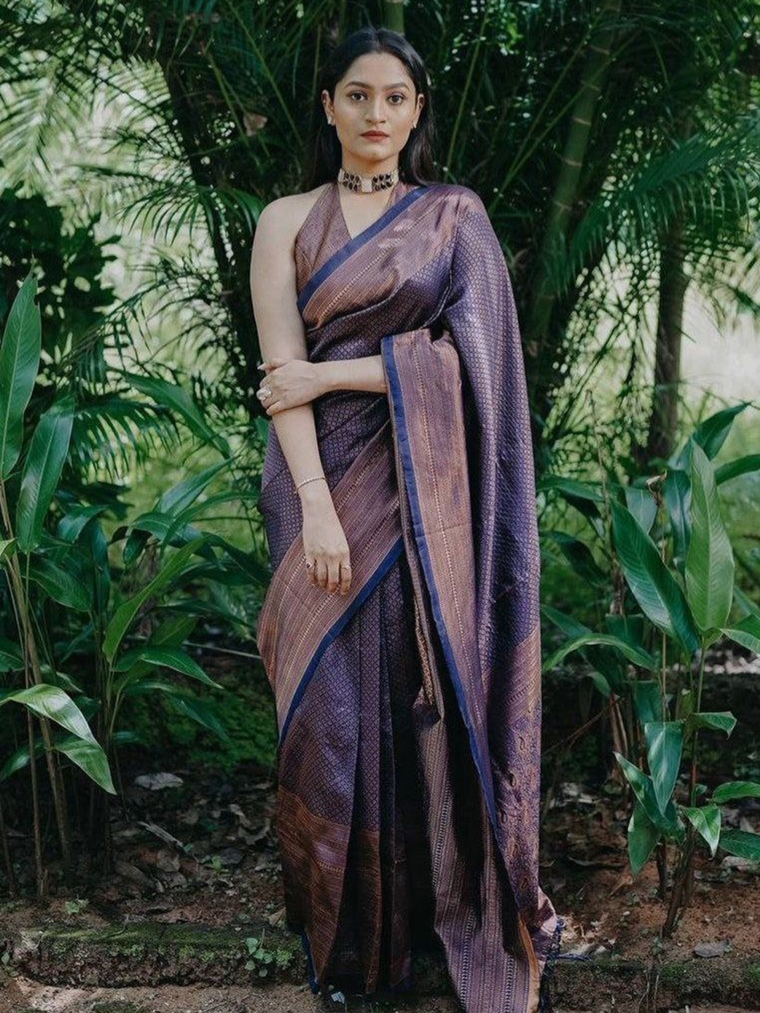 

Visit Wear Woven Design Zari Pure Silk Banarasi Saree, Blue