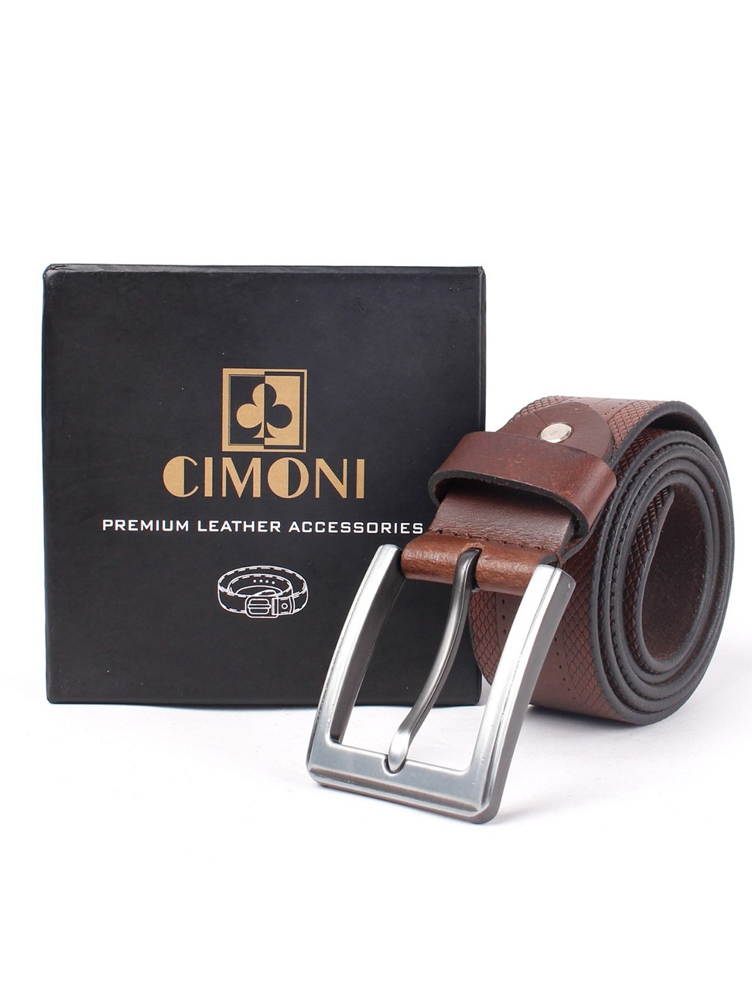 

CIMONI Men Leather Formal Slim Belt, Brown