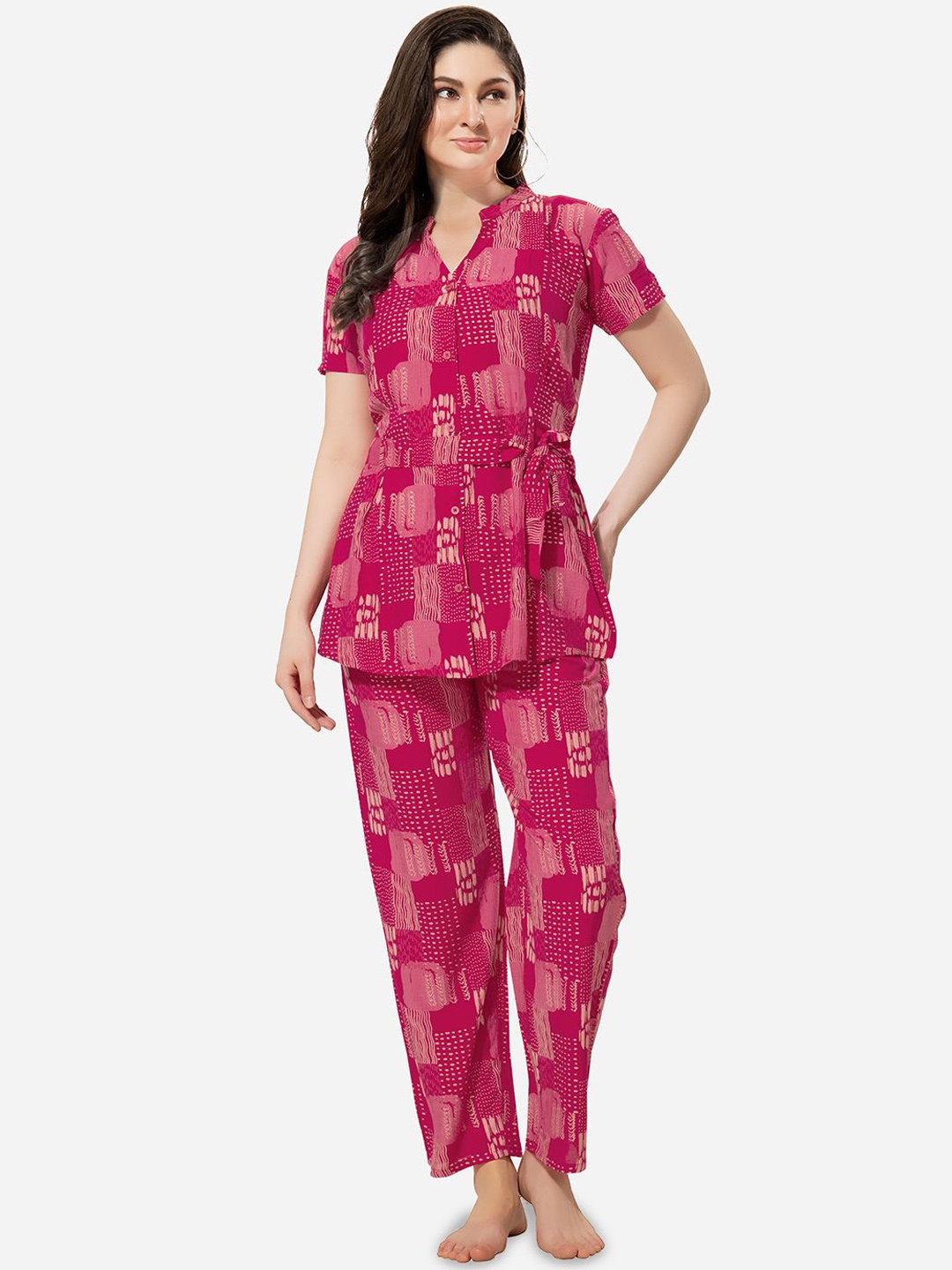 

Lenissa Women Printed Night suit, Pink