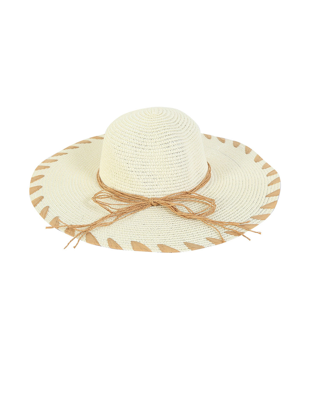 

FabSeasons Women Cream-Coloured Solid Sun Hat
