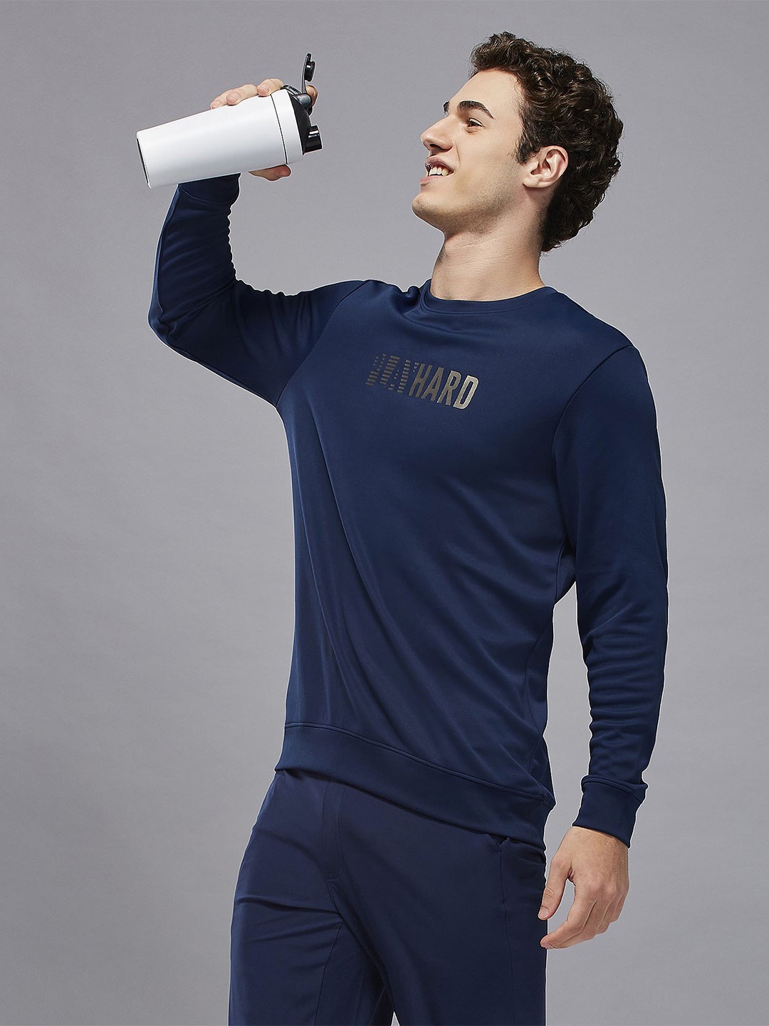 

Technosport Men Round Neck Antimicrobial Sweatshirt, Navy blue