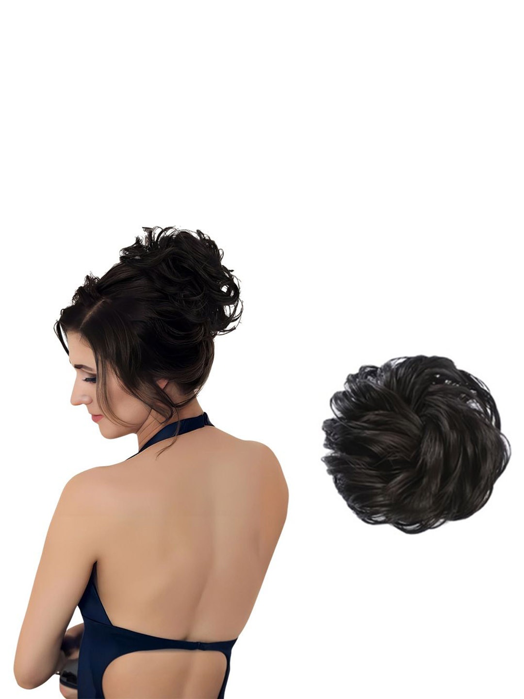 

D-Divine Clip-In Wavy Bun Hair Extension - Black