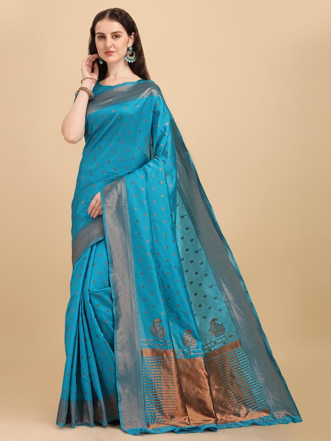 

Visit Wear Woven Design Zari Pure Silk Banarasi Saree, Sea green