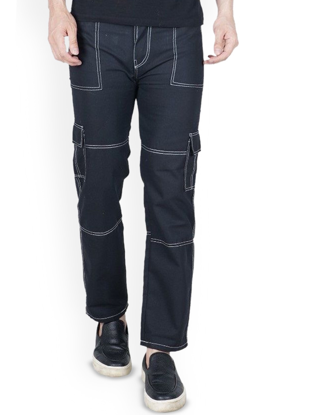 

LINARIA Men Regular Fit Cargo Jeans, Black