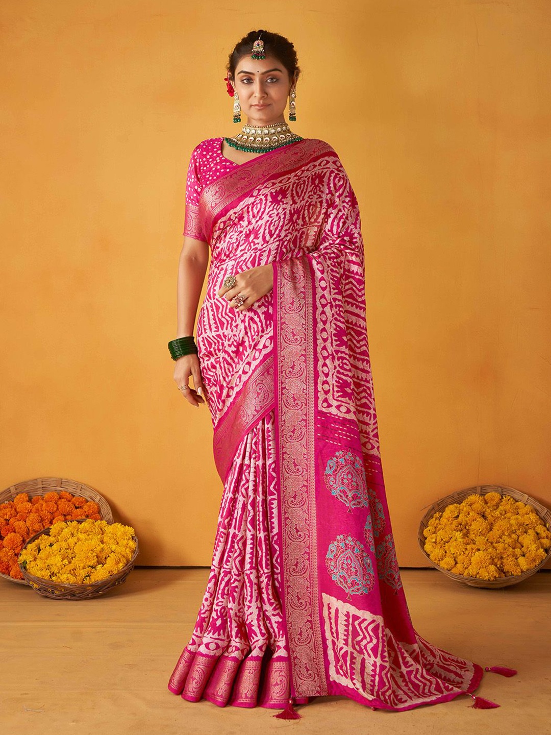 

Meena Bazaar Woven Design Zari Saree, Purple