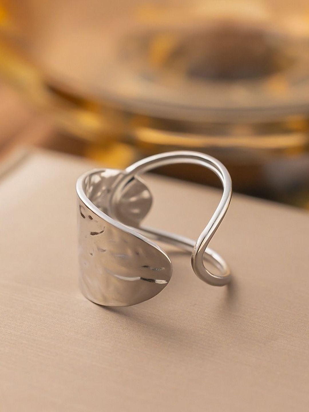 

MYKI Silver-Plated Stainless Steel Well-Favored Adjustable Finger Ring