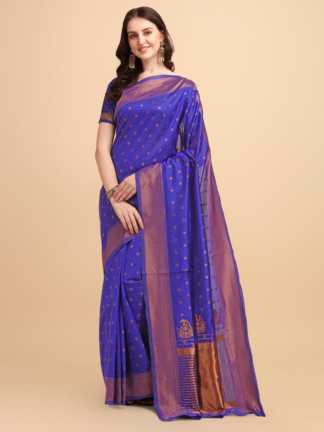 

Visit Wear Woven Design Zari Pure Silk Banarasi Saree, Blue