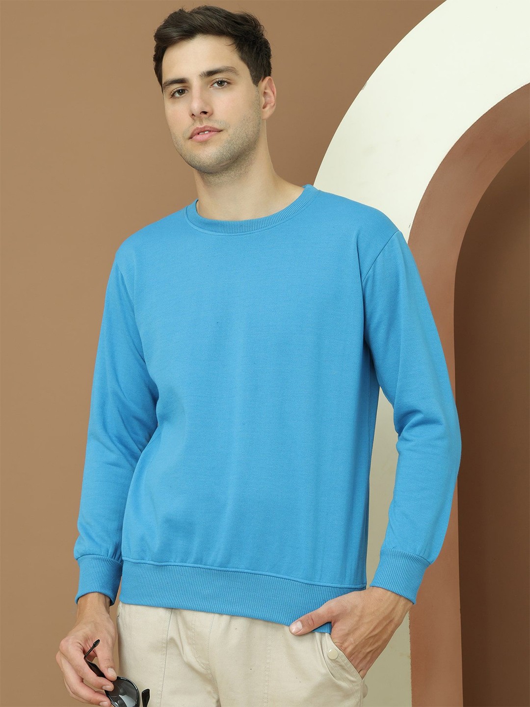 

MACK JONNEY Men Round Neck Sweatshirt, Blue