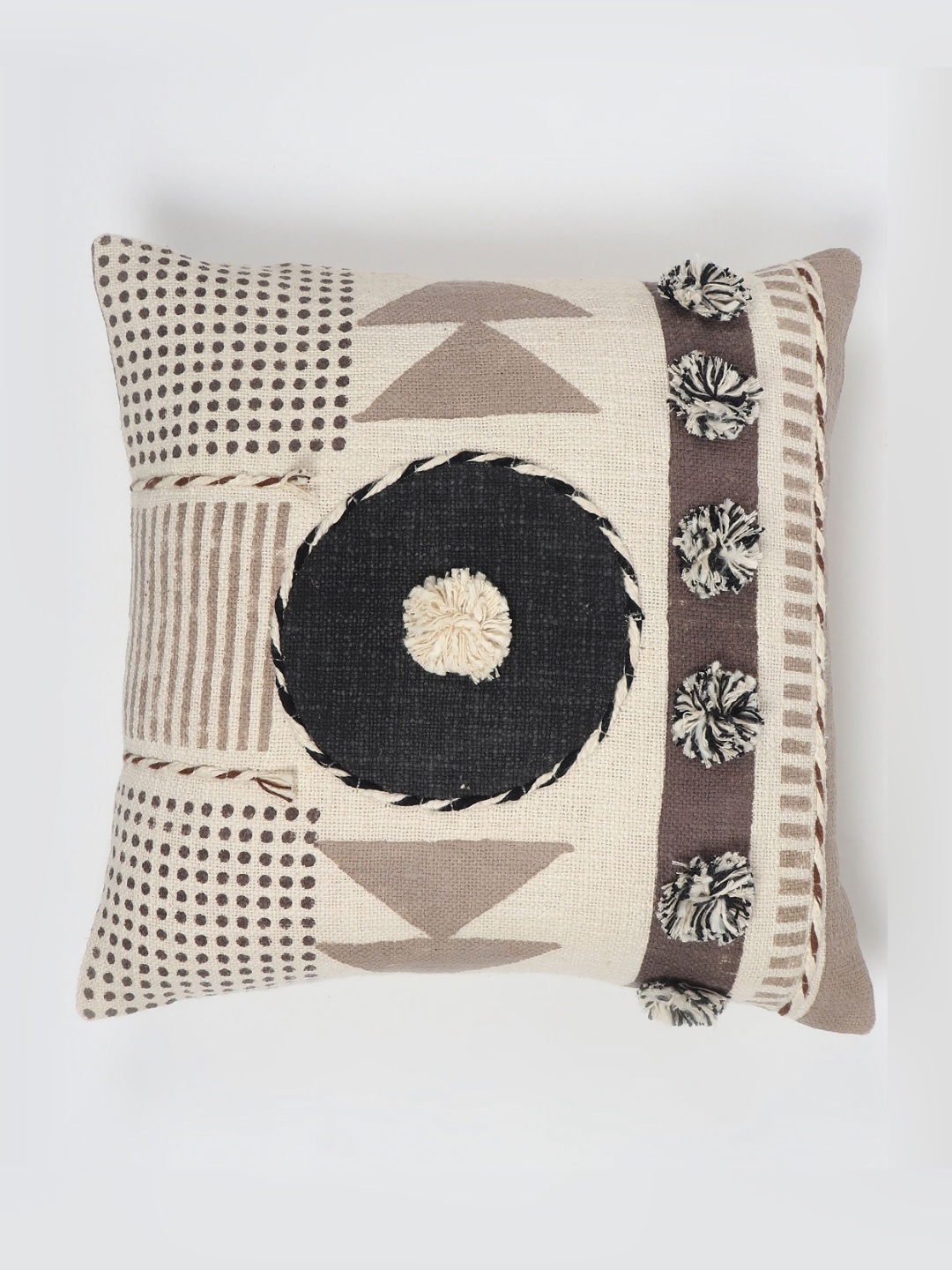 

Art Avenue Black & Brown Floral Printed Square Cushion Cover