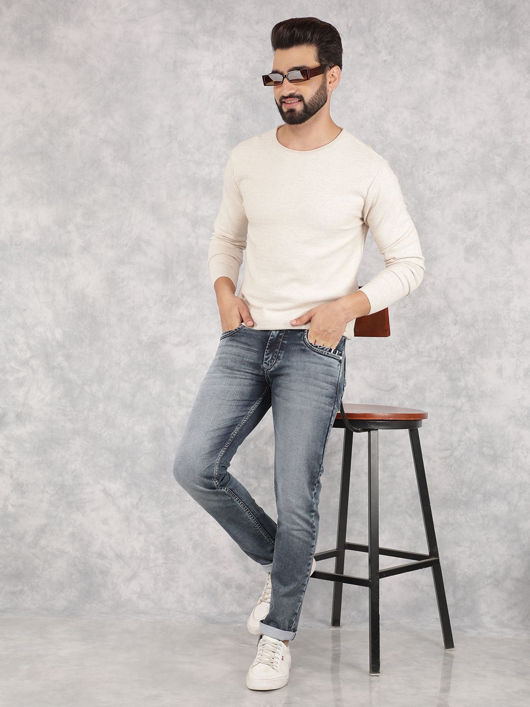 

Crimsoune Club Men Round Neck Pullover, Beige
