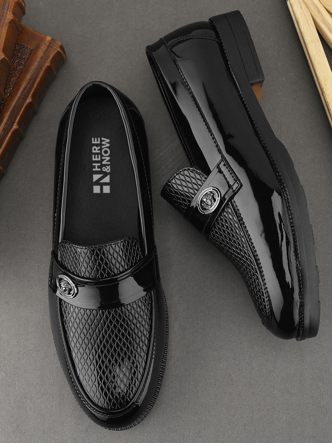 

HERE&NOW Men Formal Slip-On Loafer, Black