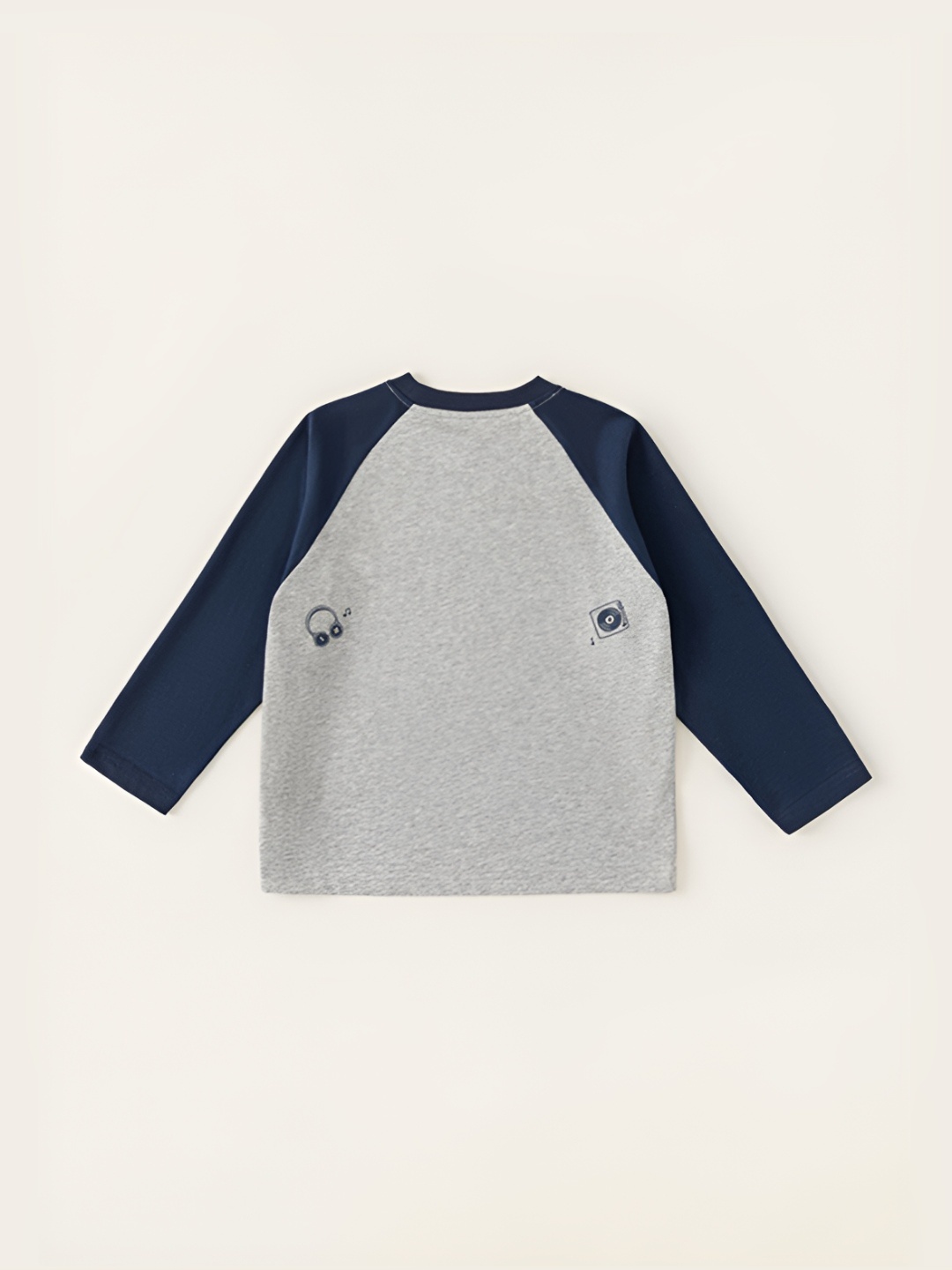 

LULU & SKY Boys Colourblocked Round Neck Cotton T-shirt, Grey