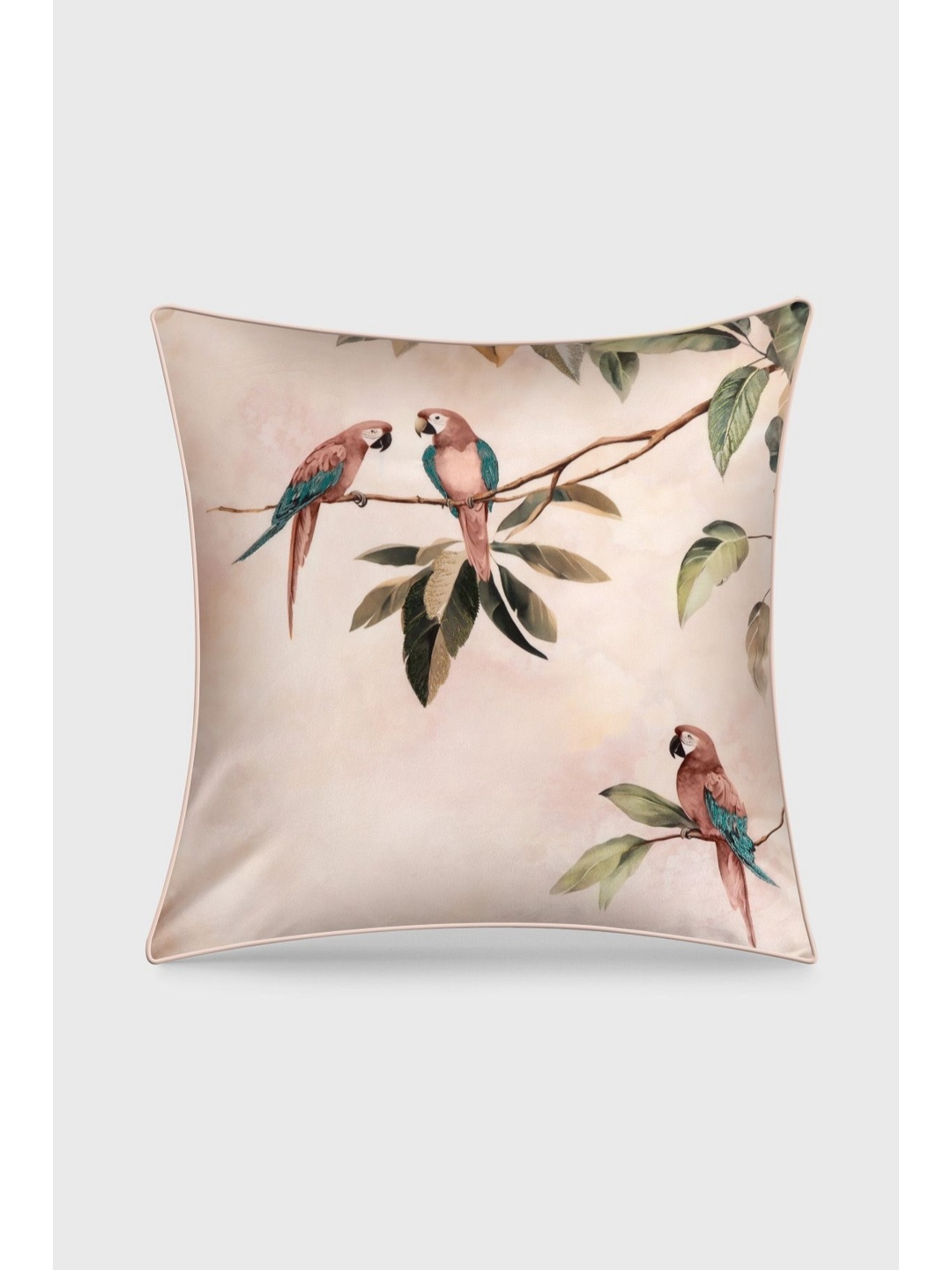 

Mirooh Keer Pink & Grey Bird Printed Velvet Cushions