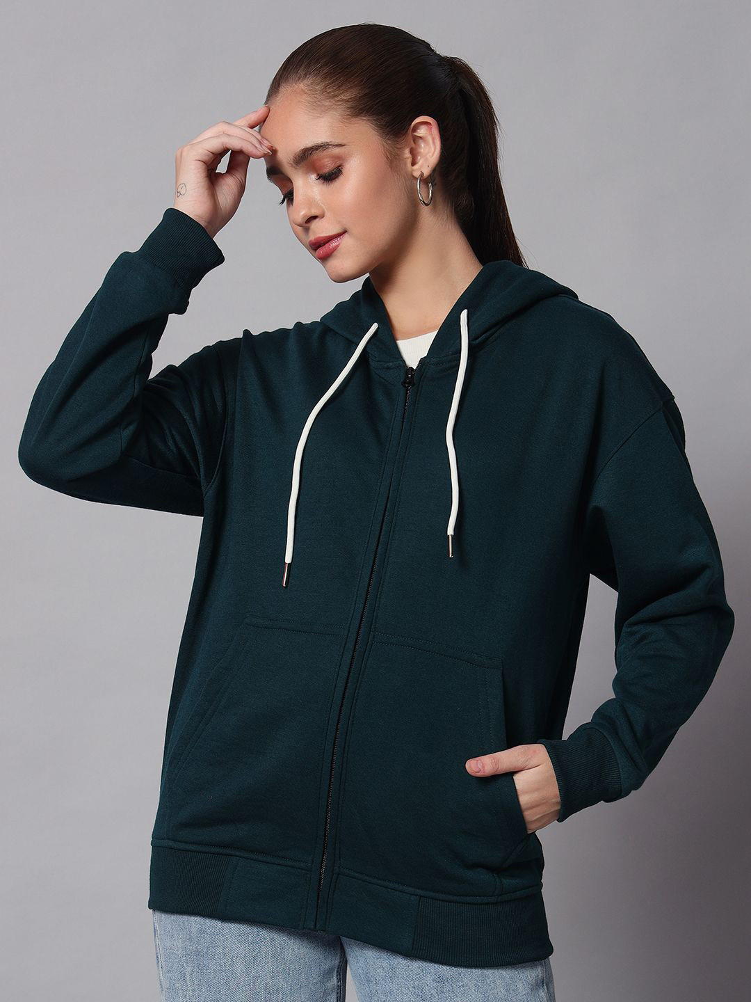 

Obaan Women Hooded Sweatshirt, Green