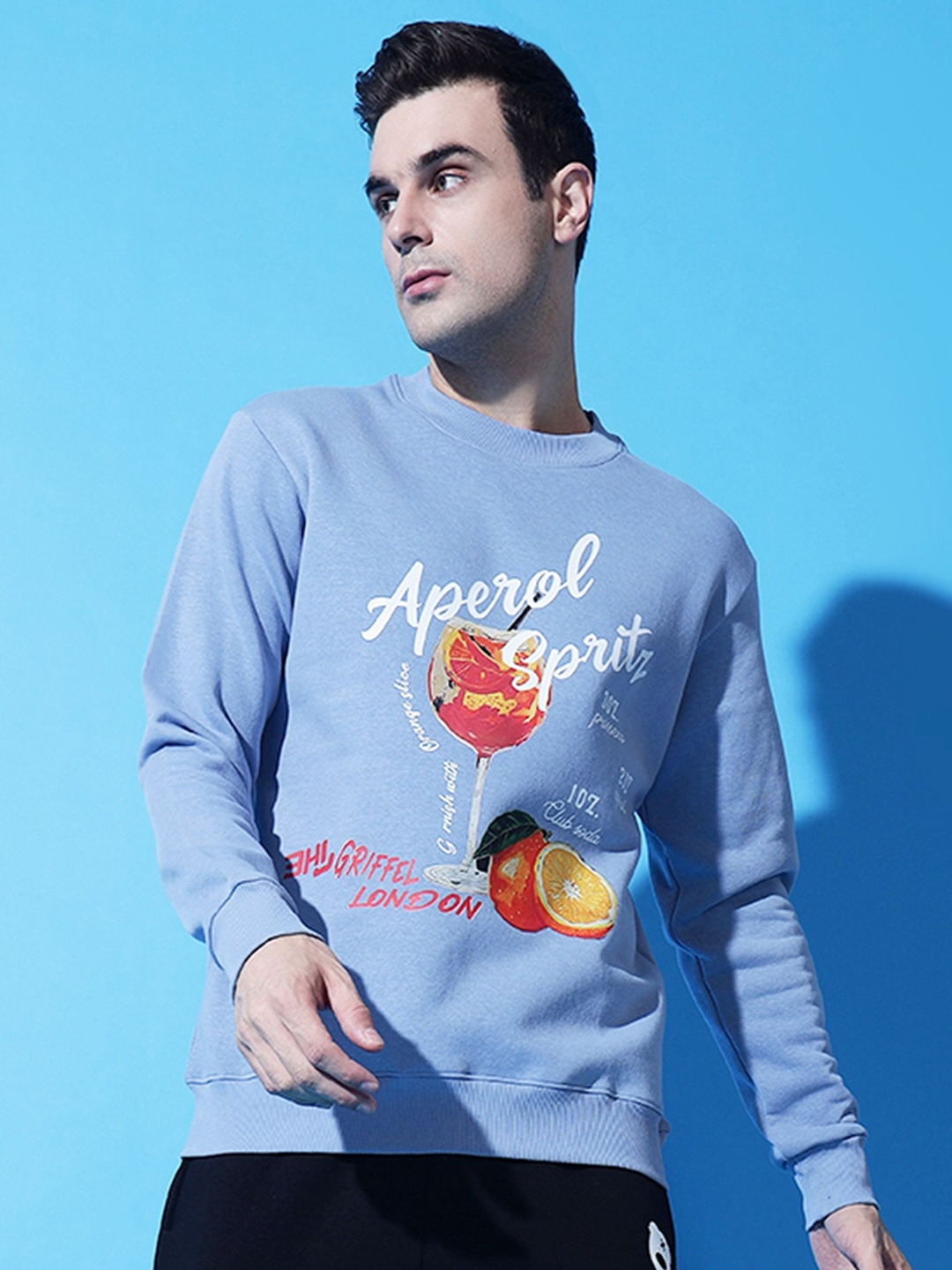 

GRIFFEL Men Printed Sweatshirt, Blue