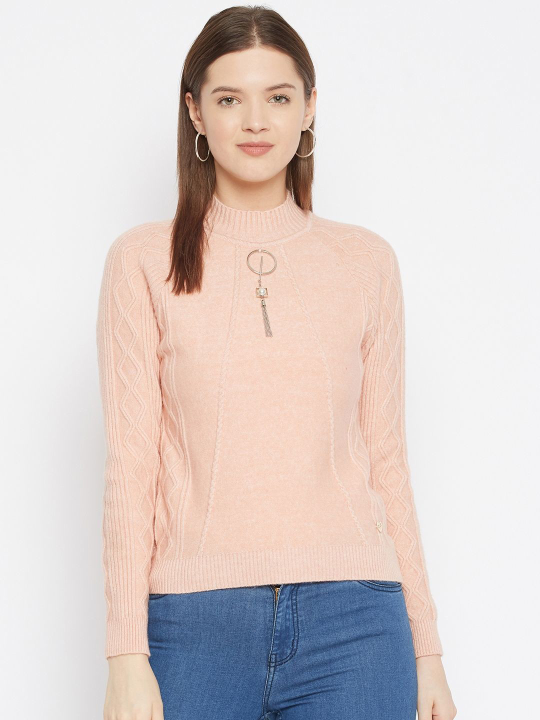 

Duke Women Cable Knit Woollen Pullover, Orange