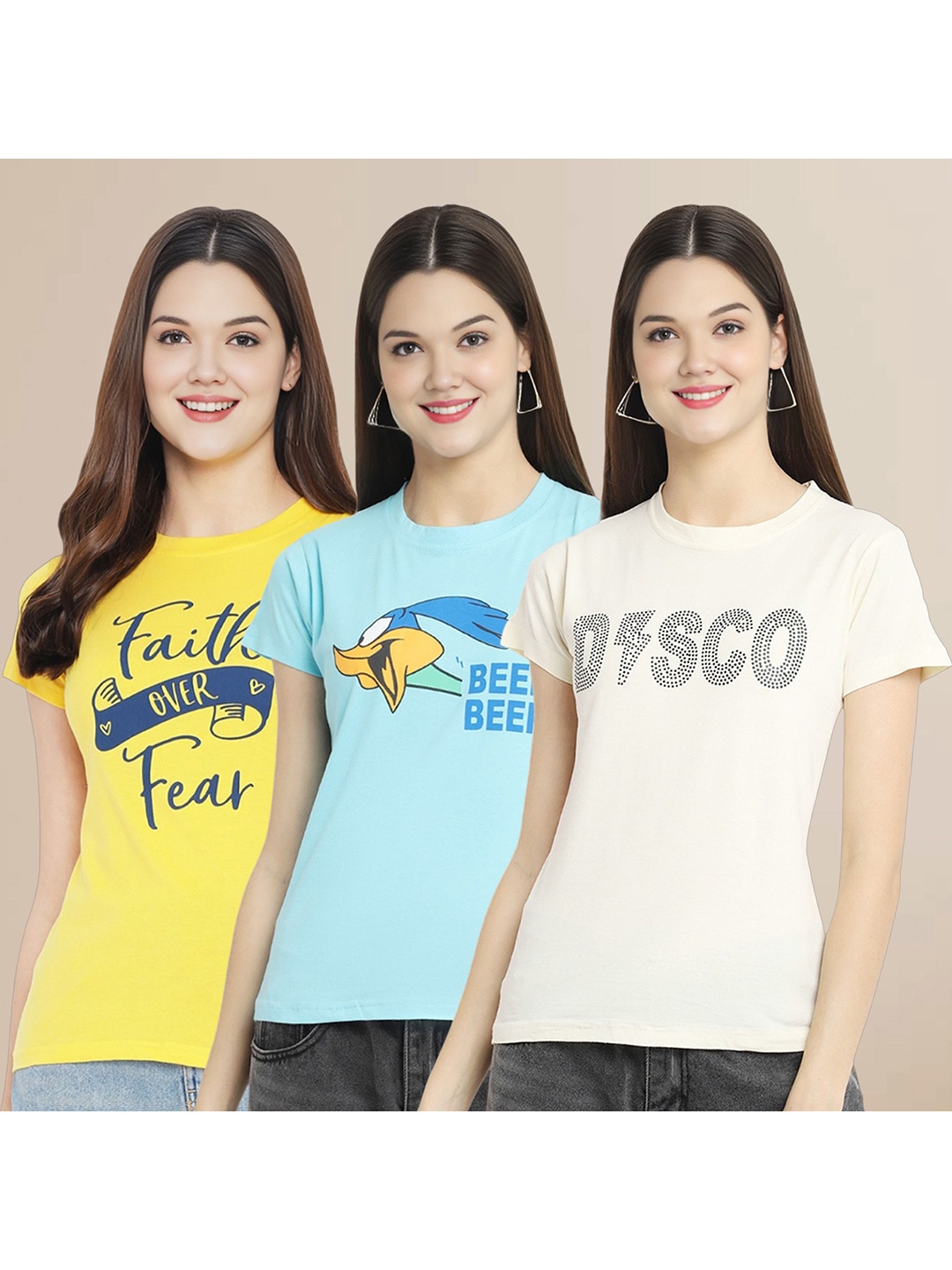 

Metronaut Women Typography 3 T-shirt, Multi