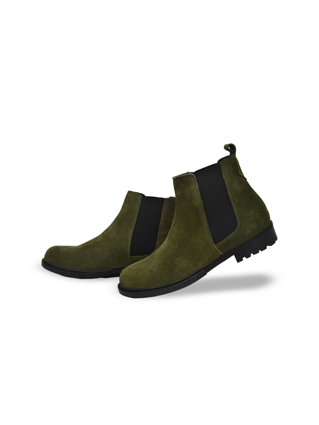 

Warnex Men Block Heeled Round Toe Chelsea Boots, Olive