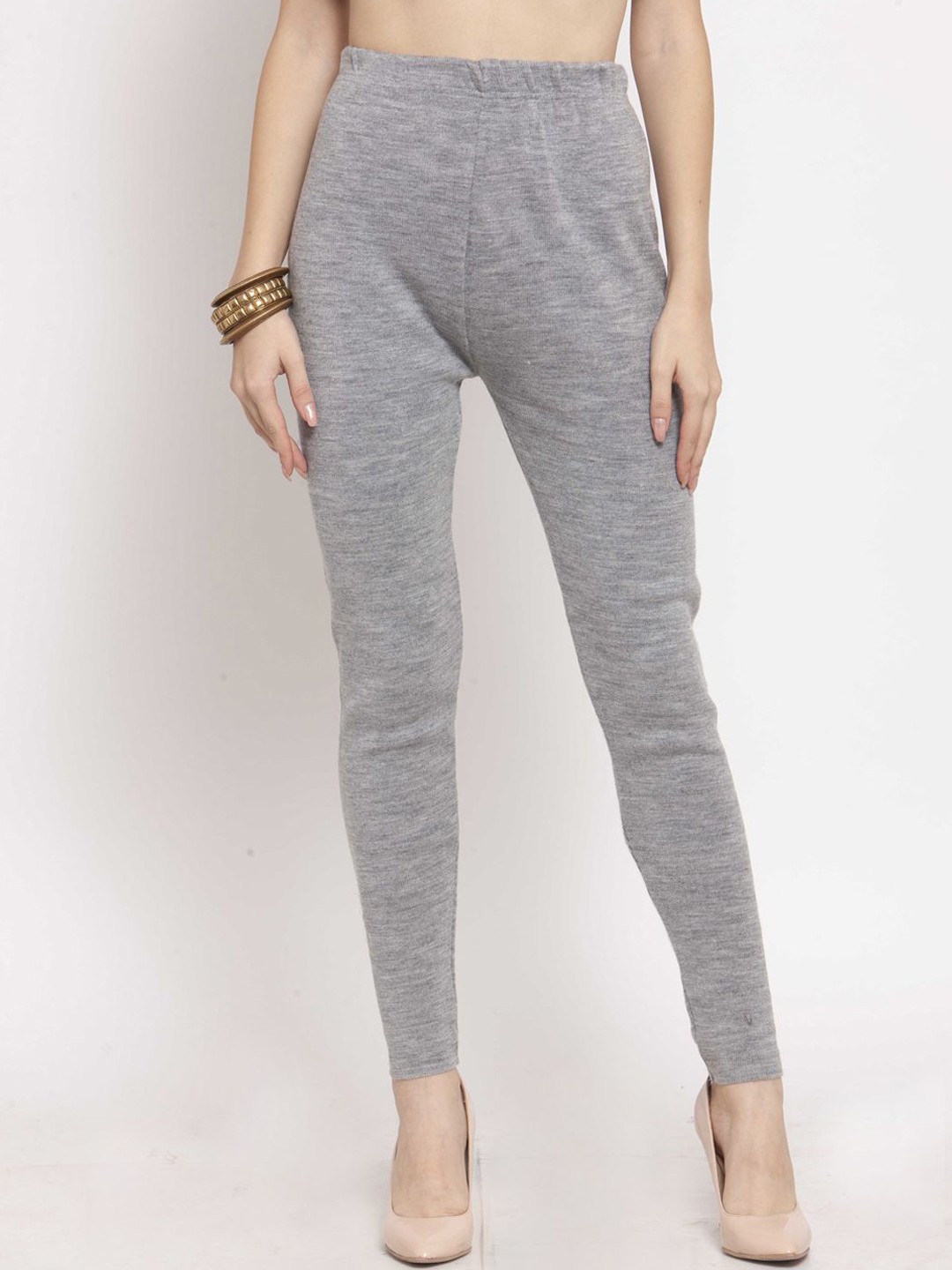 

Castle Lifestyle Women Mid-Rise Ankle-Length Woolen Leggings, Grey