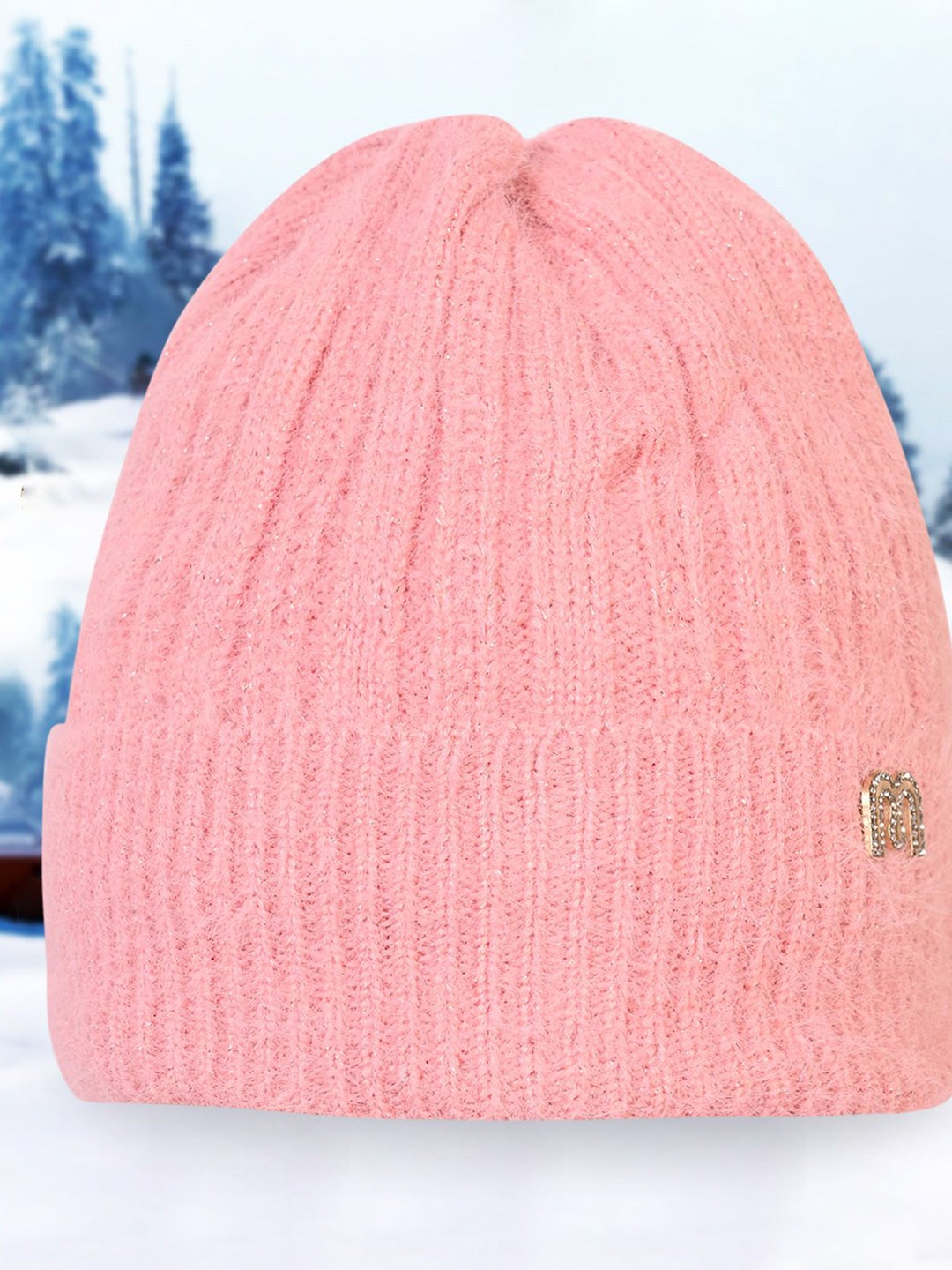 

LOOM LEGACY Women Beanie Cap, Pink