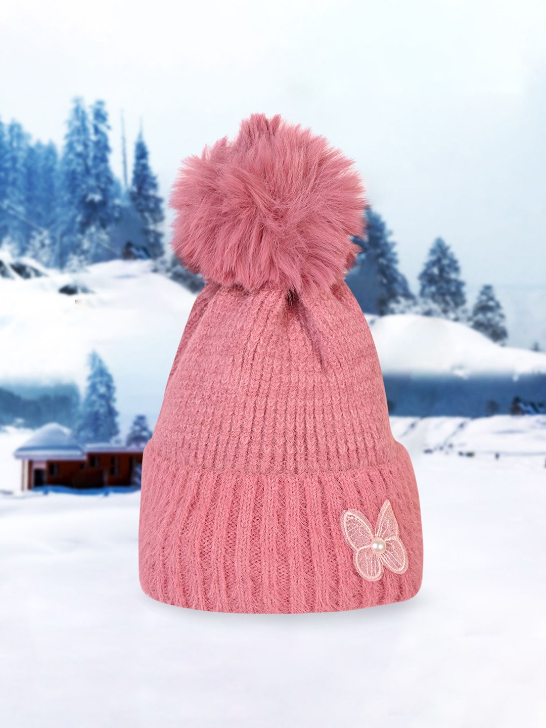 

LOOM LEGACY Women Winter Beanie, Pink