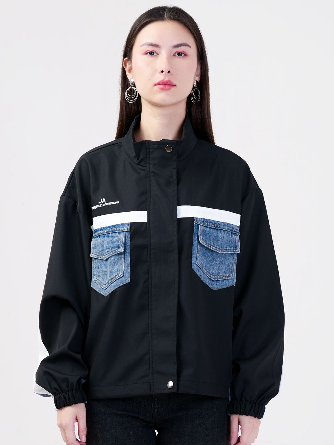 

Albion By CnM Puff Sleeve Shirt Style Winter Top, Black
