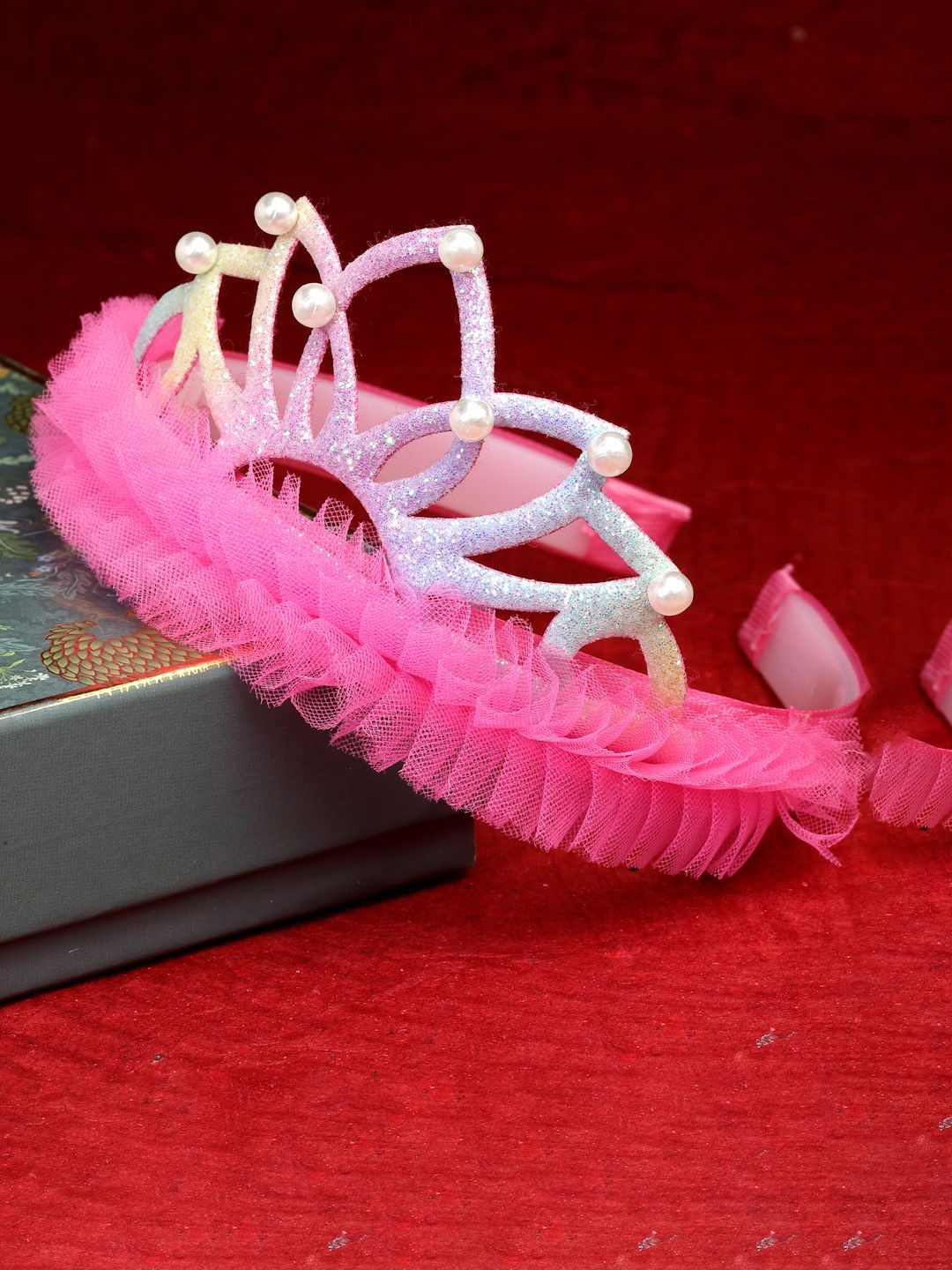 

Stoln Girls Embellished Crown Beaded Hairband, Pink