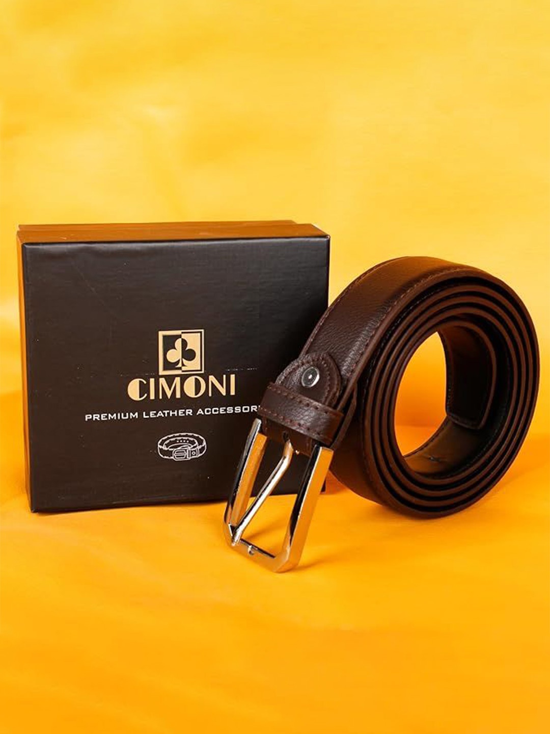 

CIMONI Men PU Formal Belt, Brown