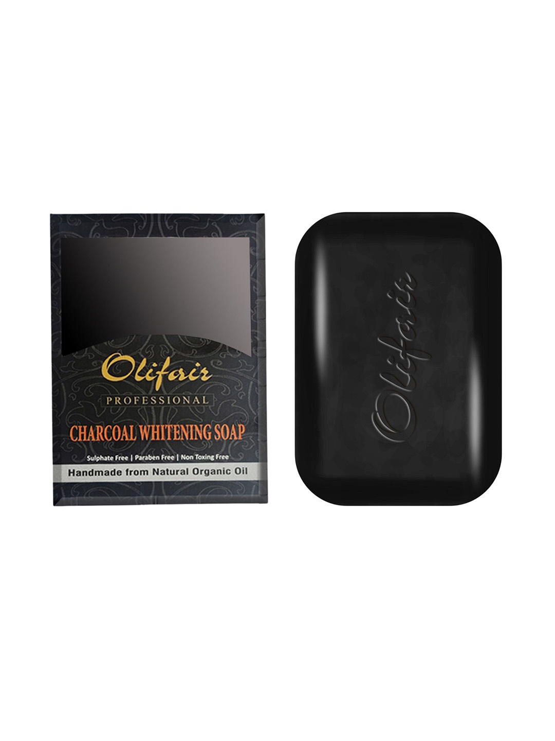 

Olifair Charcoal Whitening Soap With Vitamin B3- 120 g, Black