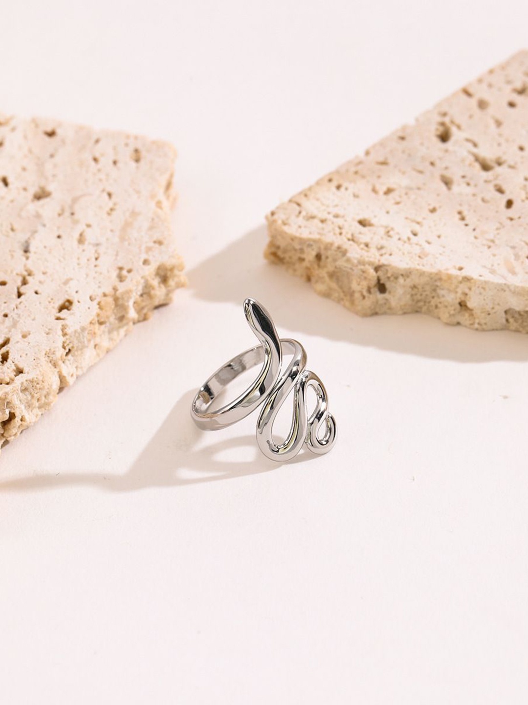 

MYKI Silver-Plated Seemly Stainless Steel Finger Ring