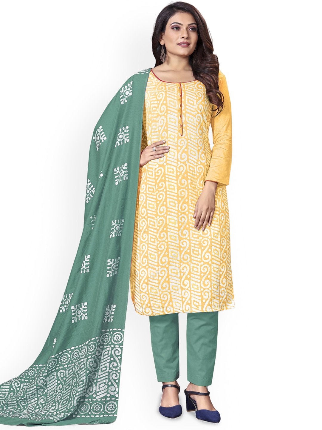 

Maroosh Embellished Unstitched Dress Material, Yellow