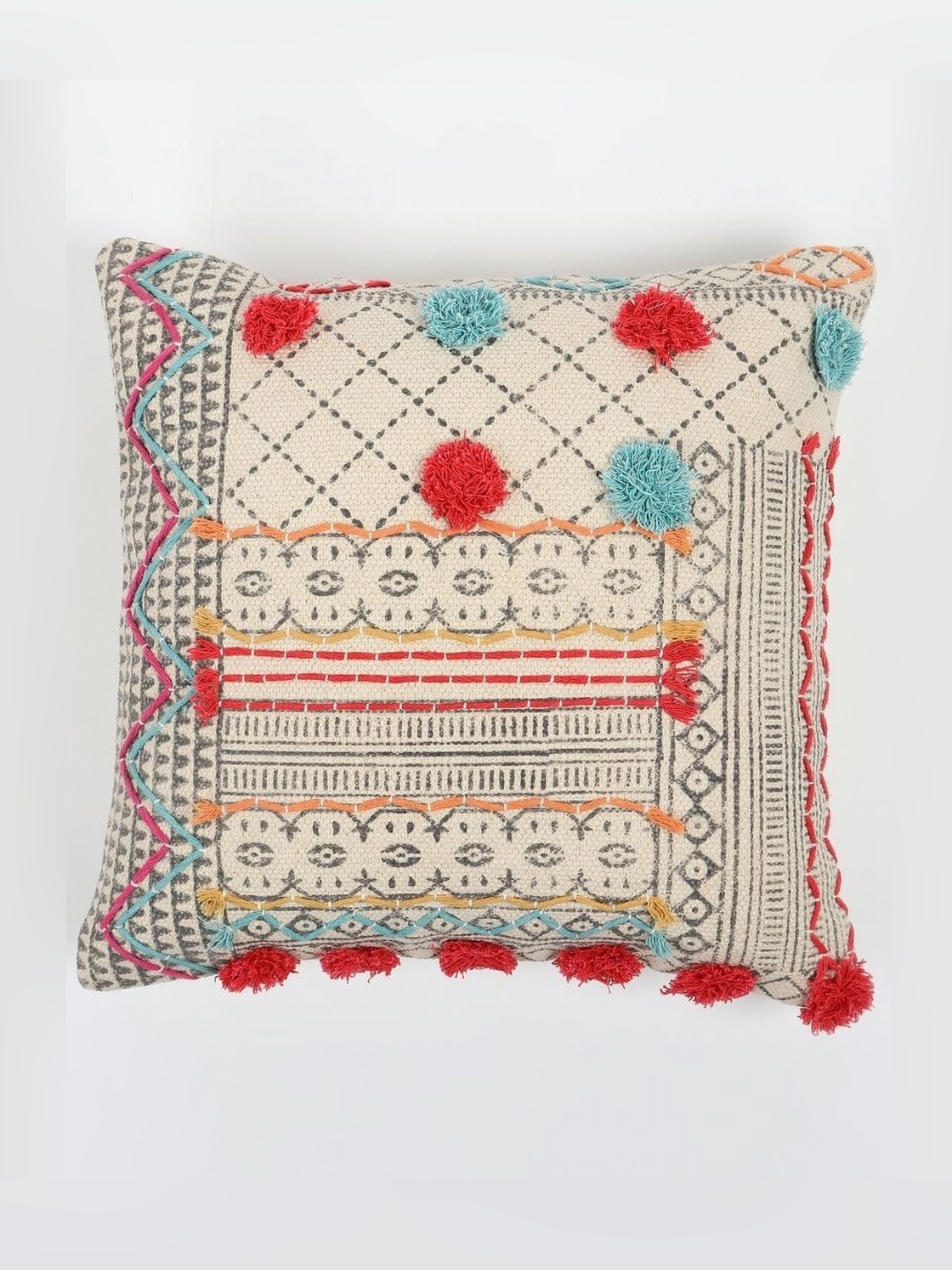 

Art Avenue White & Red Abstract Square Cushion Covers