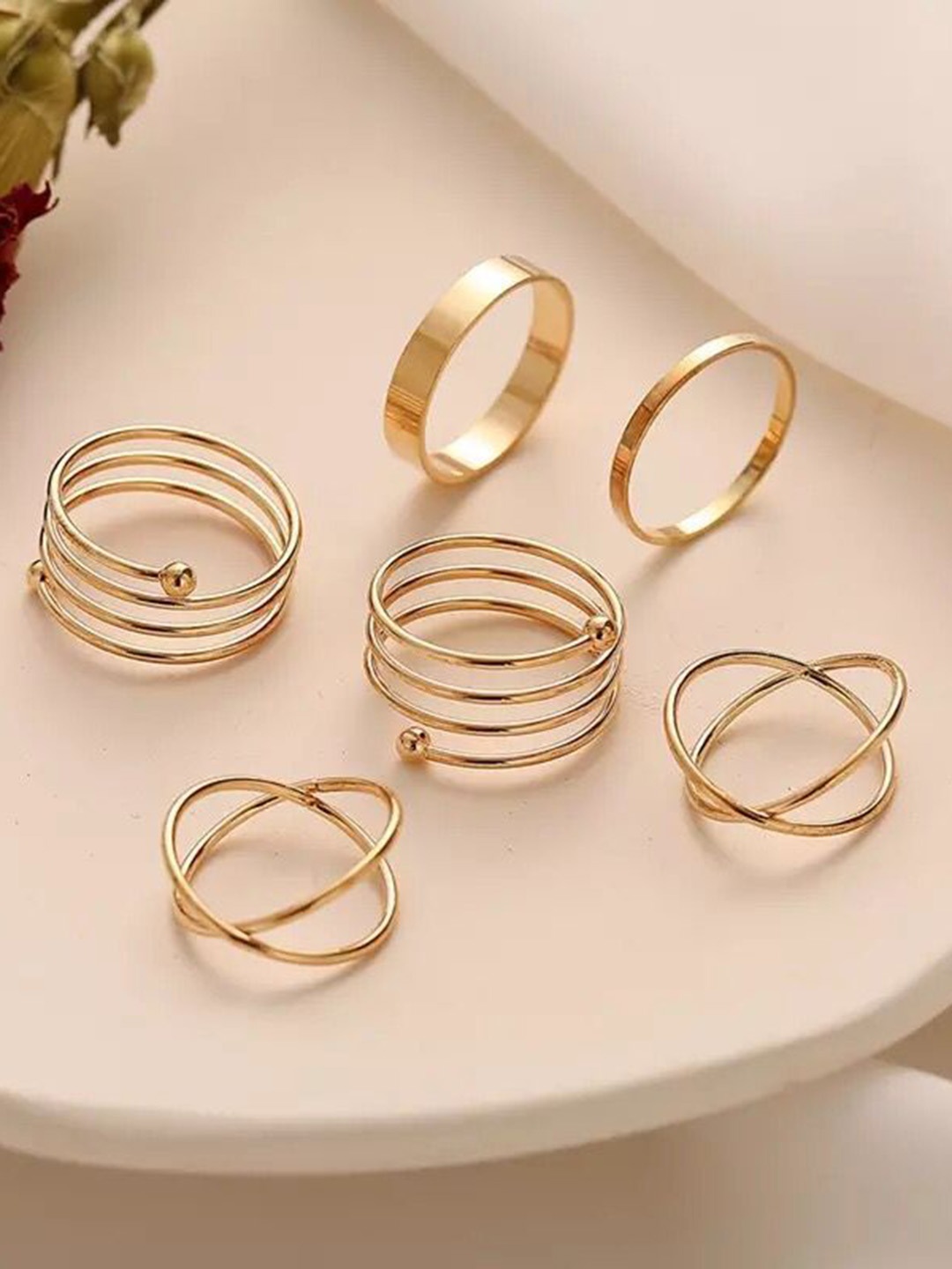 

YU FASHIONS Stainless Steel Gold-Plated Stone-Studded Jewellery Set