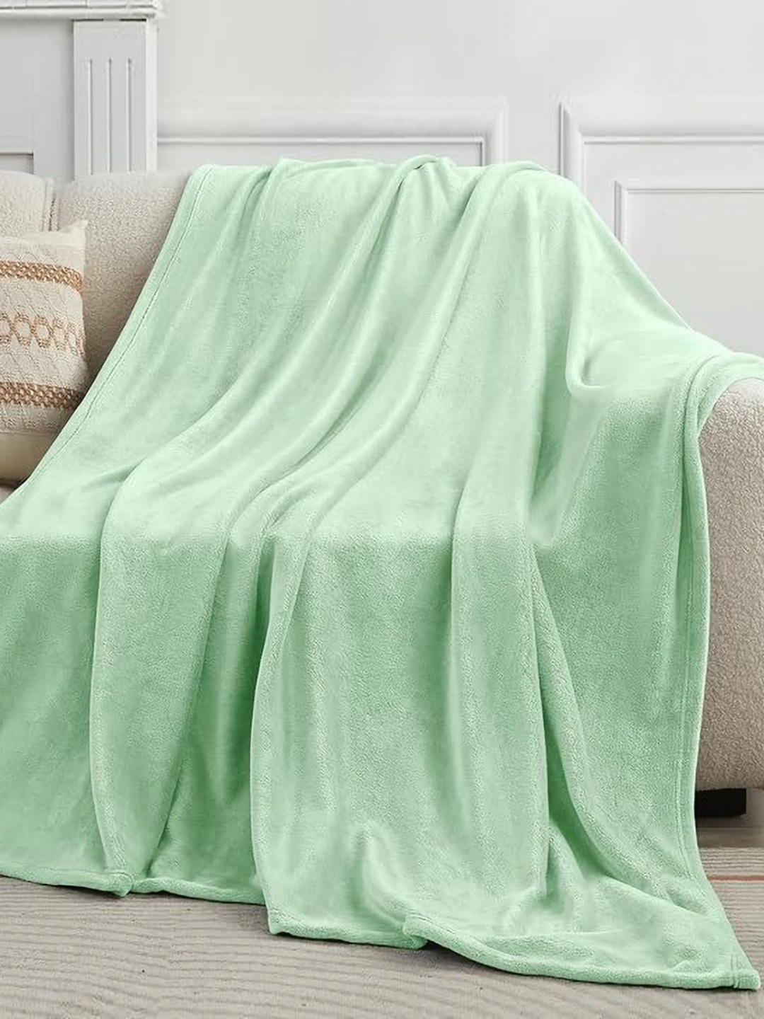 

BREVARD Sea Green Woollen 300 GSM AC Room Double Bed Blanket