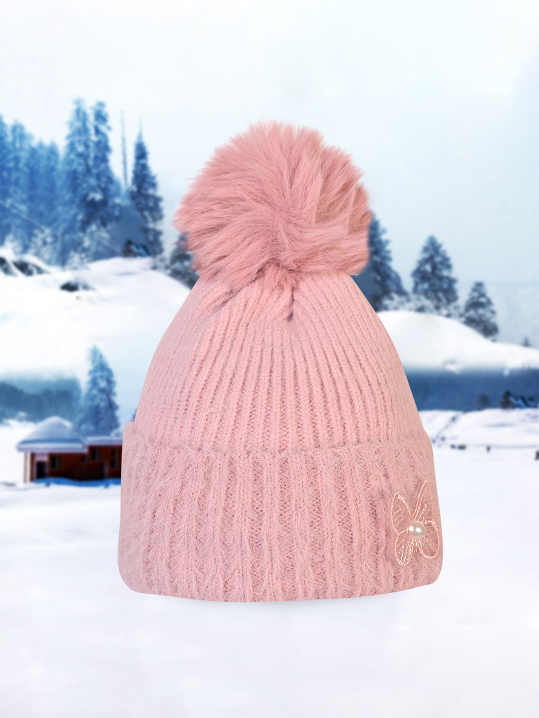 

LOOM LEGACY Women Beanie Cap, Pink
