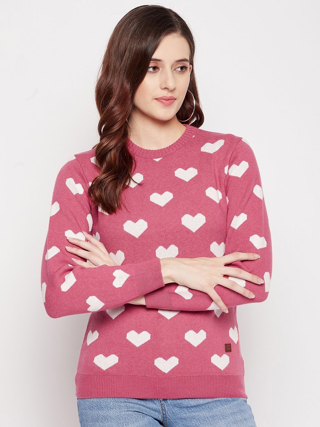 

Duke Women Round Neck Woollen Pullover, Pink