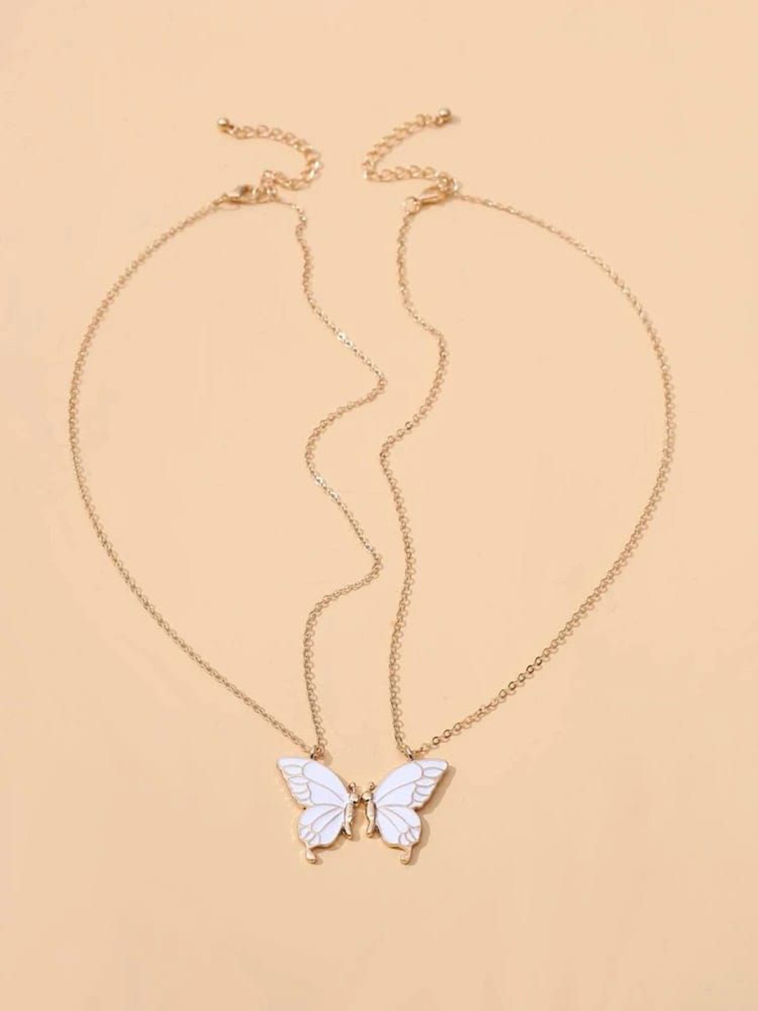 

YU FASHIONS Set Of 2 Gold-Plated Cute Minimal Butterfly Wings Necklace