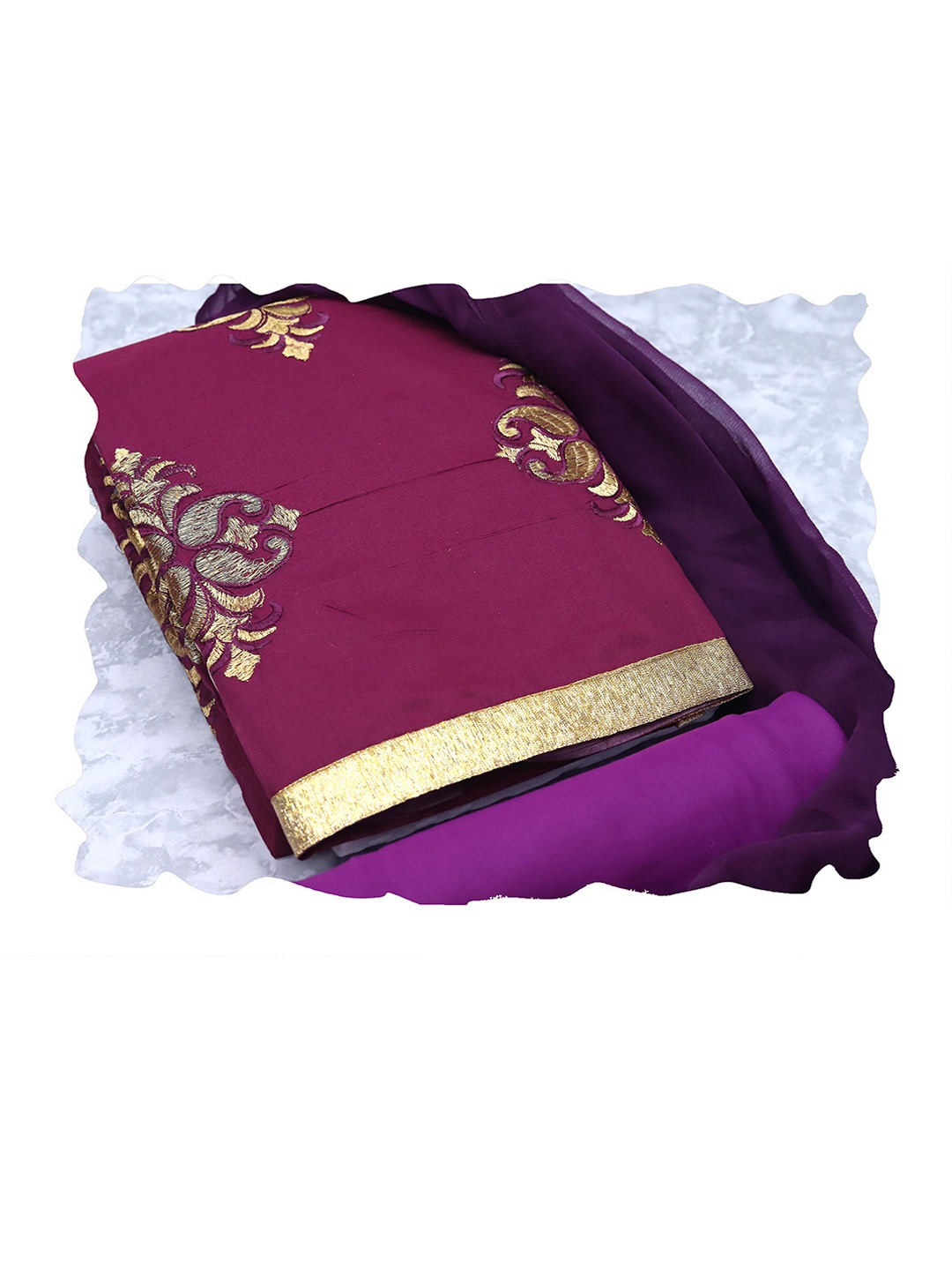 

Maroosh Embroidered Unstitched Dress Material, Purple