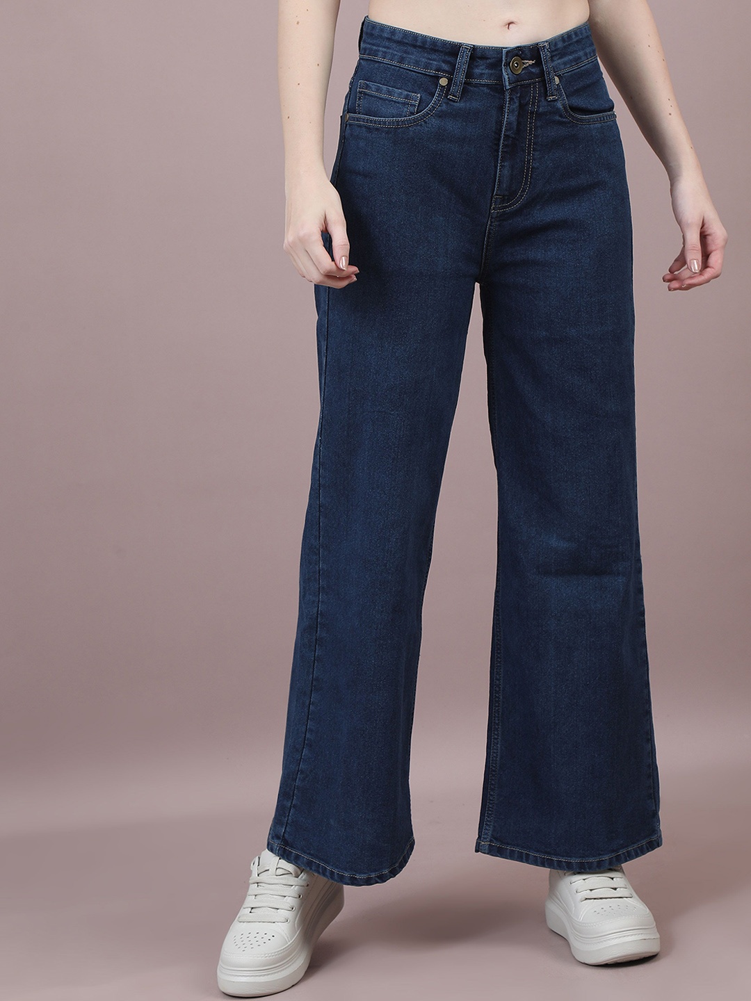 

The Roadster Lifestyle Co Women High-Rise Wide Leg Jeans, Blue