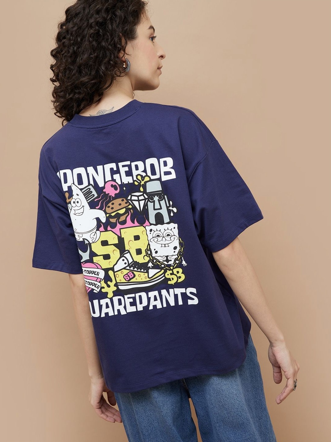 

Ginger by Lifestyle Women Spongebob T Shirt, Navy blue