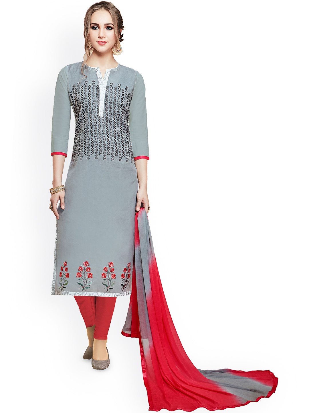 

Maroosh Embroidered Unstitched Dress Material, Grey