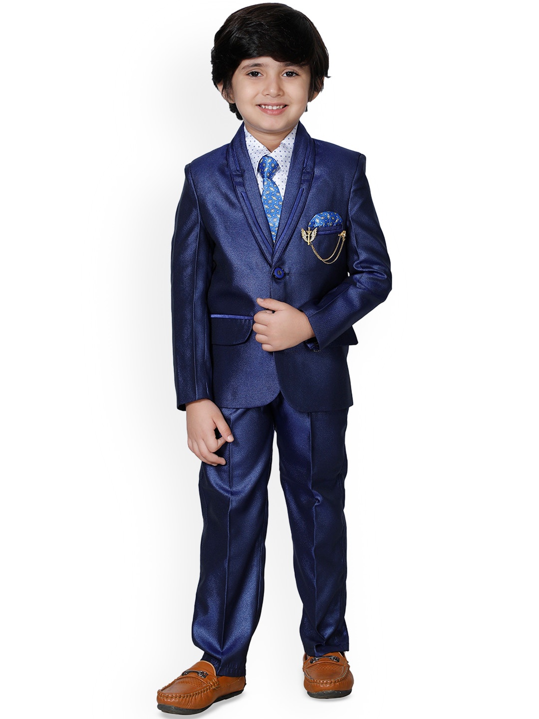 

BAESD Boys Single-Breasted Four Piece Suits, Blue